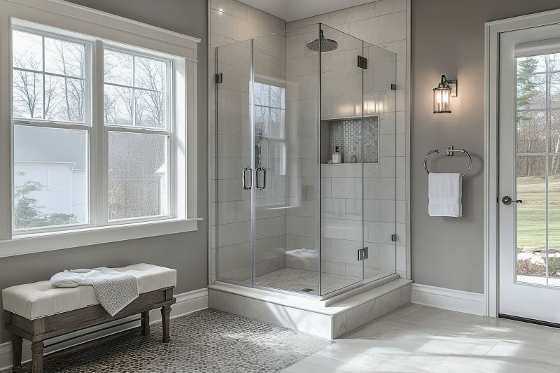 Contemporary Shower with Clear Glass